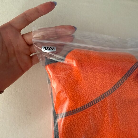 Antigua Orange Mock Collar Ice Quarter-Zip Soft Fleece Pullover Jacket Size L - Picture 11 of 11